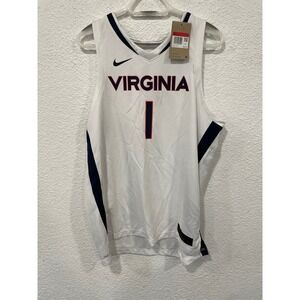 NEW Nike Virginia Cavaliers Nike Elite Basketball White Jersey Men's SZ L NCAA